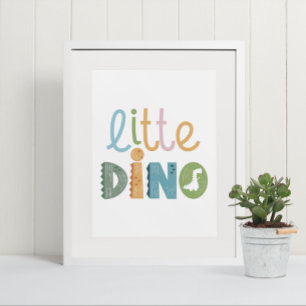 Poster Cute Boho Little Dinosaur Texte Nourriture Mur Art