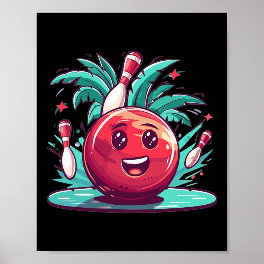Poster Cute Bowling Art I Kids Bowling (Devant)