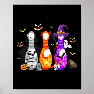 Poster Cute Bowling Pin Halloween Costume Éffrayant