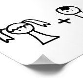 Poster Cute boy and girl love doodle (Coin)