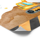 Poster Cute Boy Anniversaire Construction Véhicules Parti (Coin)