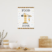 Poster Cute Boy Anniversaire Construction Véhicules Parti (Cuisine)