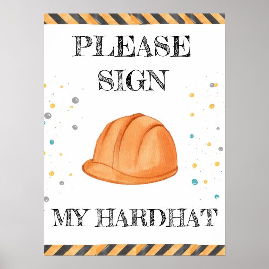 Poster Cute Boy Anniversaire Construction Véhicules Parti (Devant)