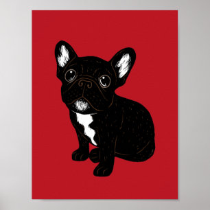 Poster Cute Brindle Frenchie Puppy