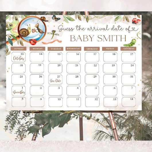Poster Cute Bug & Caterpillar Baby shower date de devis