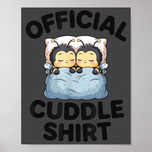 Poster Cute Bumble Bee Couple Cuddle  (Devant)