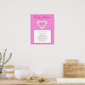 Poster Cute Bunny Girl Baby shower rose (Cuisine)