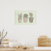Poster Cute Cactus (Cuisine)