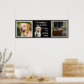 Poster Cute café-boisson Labrador personnalisé (Cuisine)