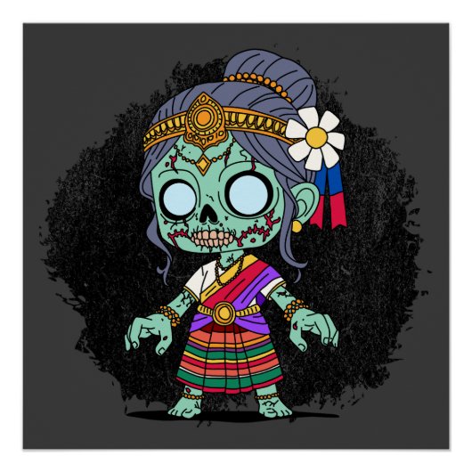 Poster Cute cambodgien Zombie (Devant)