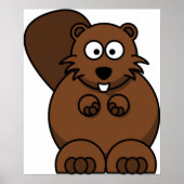 Poster Cute Cartoon Beaver Funny Bois Animal (Devant)