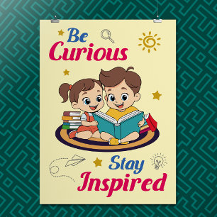 Poster Cute Cartoon Curiosity Inspirational Citation Nurs