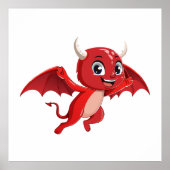 Poster Cute cartoon flying devil (Devant)