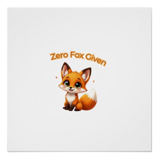 Poster Cute Cartoon Fox – Adorable Kawaii Style (Devant)