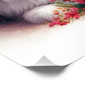 Poster Cute cat flowers painting (Coin)