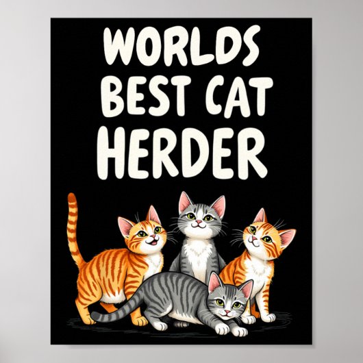 Poster Cute Cat Maman Mondes Meilleur Herder de Chat Drôl (Devant)
