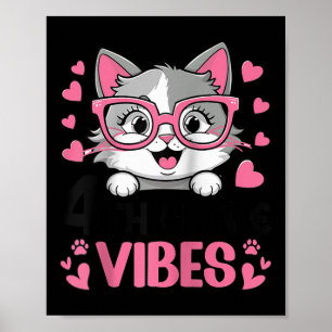 Poster Cute Cat Vibes de 4e année tenues pour les filles-