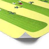 Poster Cute céleri bâtons trio caricature légumes (Coin)