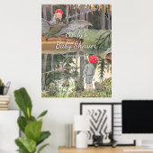 Poster Cute champignons Bois Grenouille Baby shower Bienv (Bureau à domicile)