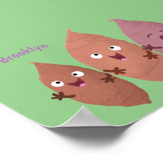 Poster Cute chantant des patates douces caricaturales lég (Coin)