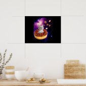 Poster Cute Chat À L'Intérieur De Donut Dans L'Espace Ama (Cuisine)