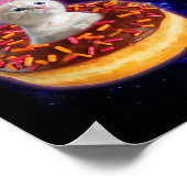 Poster Cute Chat À L'Intérieur De Donut Dans L'Espace Gar (Coin)