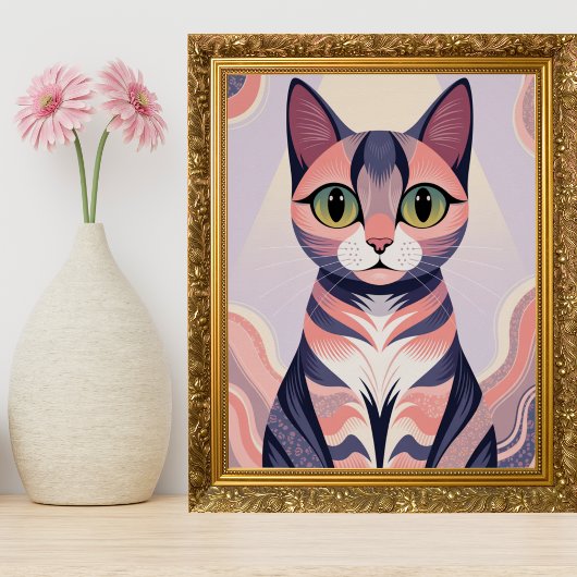Poster Cute Chat Coloré, Fun Chic, Animaux