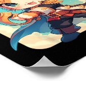 Poster Cute Chat Comme Pirate Kawaii Anime (Coin)