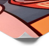 Poster Cute Chat Mange Ramen nouilles (Coin)