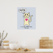 Poster Cute chat Meow (Cuisine)