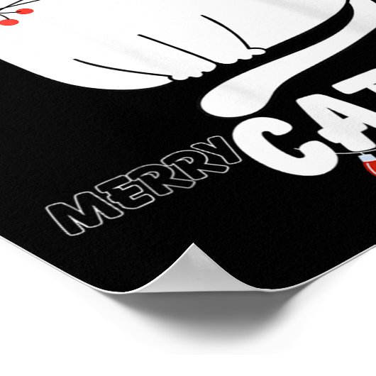 Poster Cute Chat Merry Catmas Noël Amoureux de les chats (Coin)