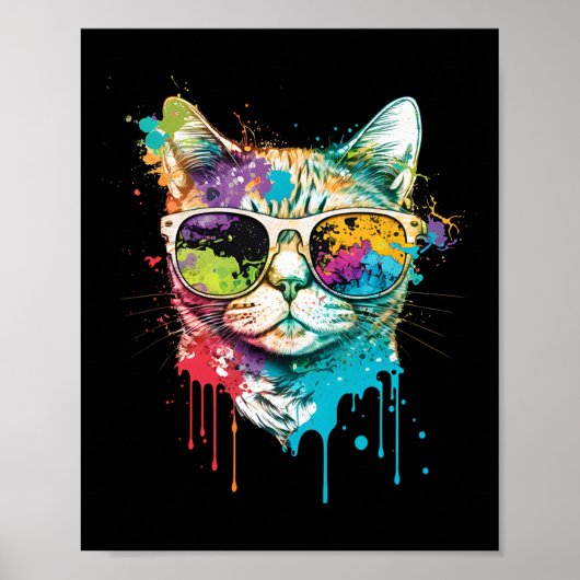 Poster Cute chat Motif Pop Art Chat (Devant)