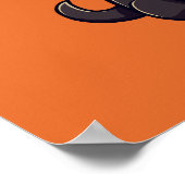 Poster Cute Chat Noir Avec Citrouille Jack-o'-lantern (Coin)