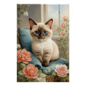 Poster Cute chat siamese (Devant)