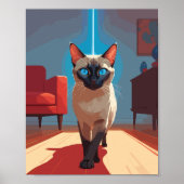 Poster Cute chat siamese (Devant)