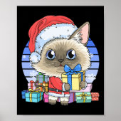 Poster Cute chat siamois Santa Claus Noël Noël Noël Noël  (Devant)