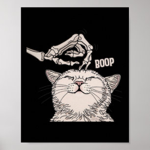 Poster Cute Chat Squelette Halloween Femme Animaux de com