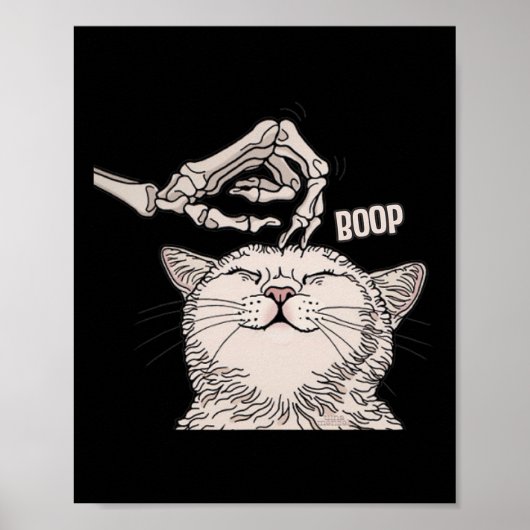 Poster Cute Chat Squelette Halloween Femme Animaux de com (Devant)