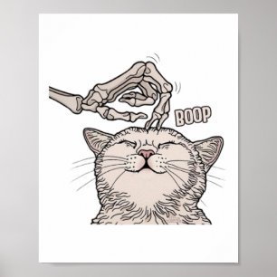 Poster Cute Chat Squelette Halloween Femme Animaux de com
