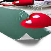 Poster Cute Chat Valentine's Day Coeurs Lunettes Digital (Coin)