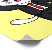Poster Cute chaton chat en costume d'affaires dessin anim (Coin)