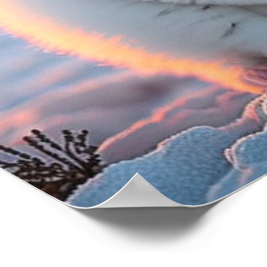 Poster Cute Chatte À Neige (Coin)