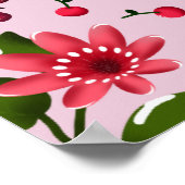 Poster Cute Cherry Butterfly Pattern, Glossy Kawaii Fruit (Coin)