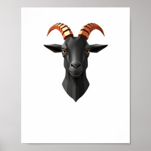 Poster Cute Chèvre Hear 3d - Animaux Monde Sticker