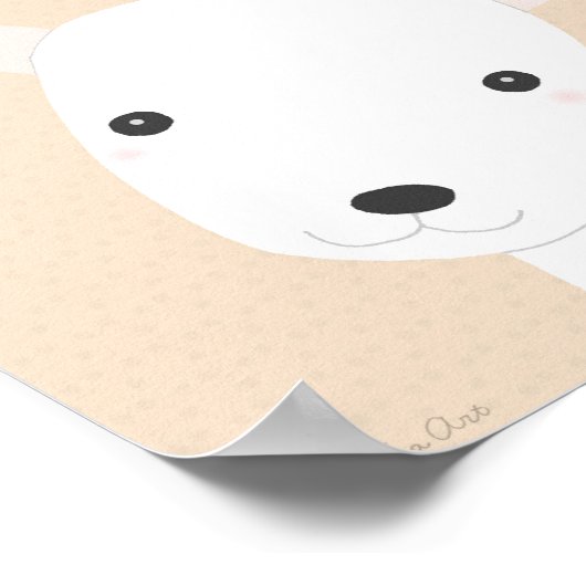 Poster Cute Chien Chien Poussée Art Print boy Nursery Déc (Coin)