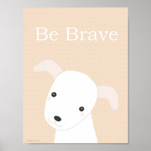Poster Cute Chien Chien Poussée Art Print boy Nursery Déc