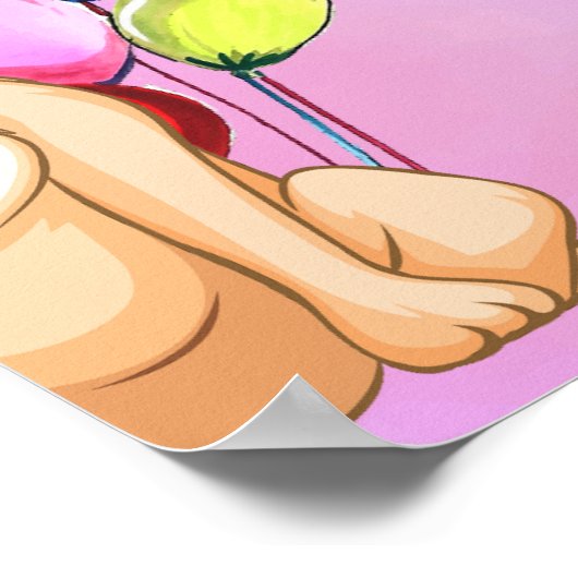 Poster Cute Chien Chiot Puppy Theme Fête d'Anniversaire d (Coin)