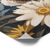 Poster Cute Chih Tzu Chien Blanc Fleurs De Faisée (Coin)