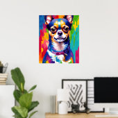 Poster Cute Chihuahu, Télécharger Chien Art numérique col (Bureau à domicile)