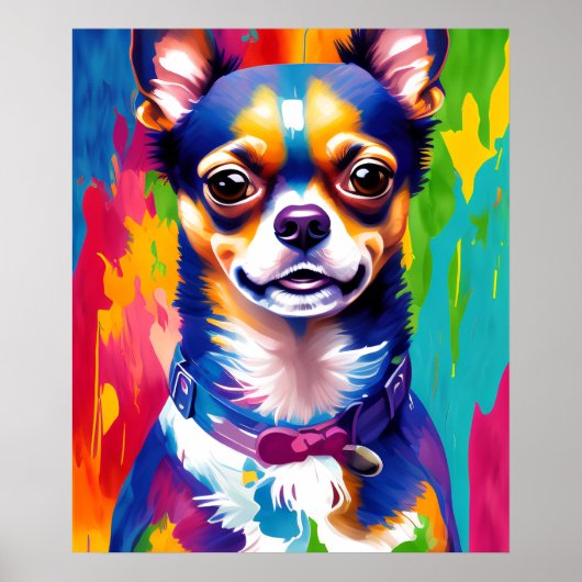 Poster Cute Chihuahu, Télécharger Chien Art numérique col (Devant)
